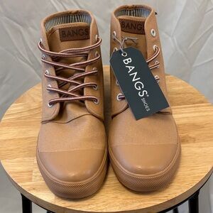 Bangs high top sneakers NWT women’s size 8 light brown canvas